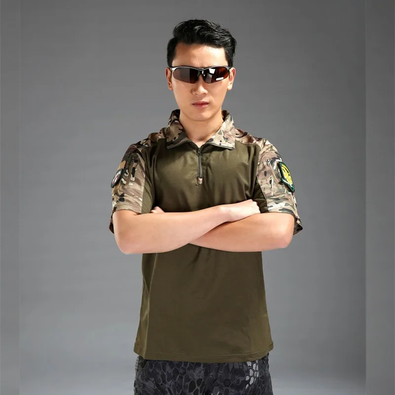 Мужская рубашка с коротким рукавом из полиэстера/хлопка тактическая футболка TDU