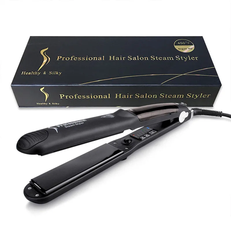 Пара Функция Flat Iron Турмалин Керамика пара профессиональный выпрямитель для