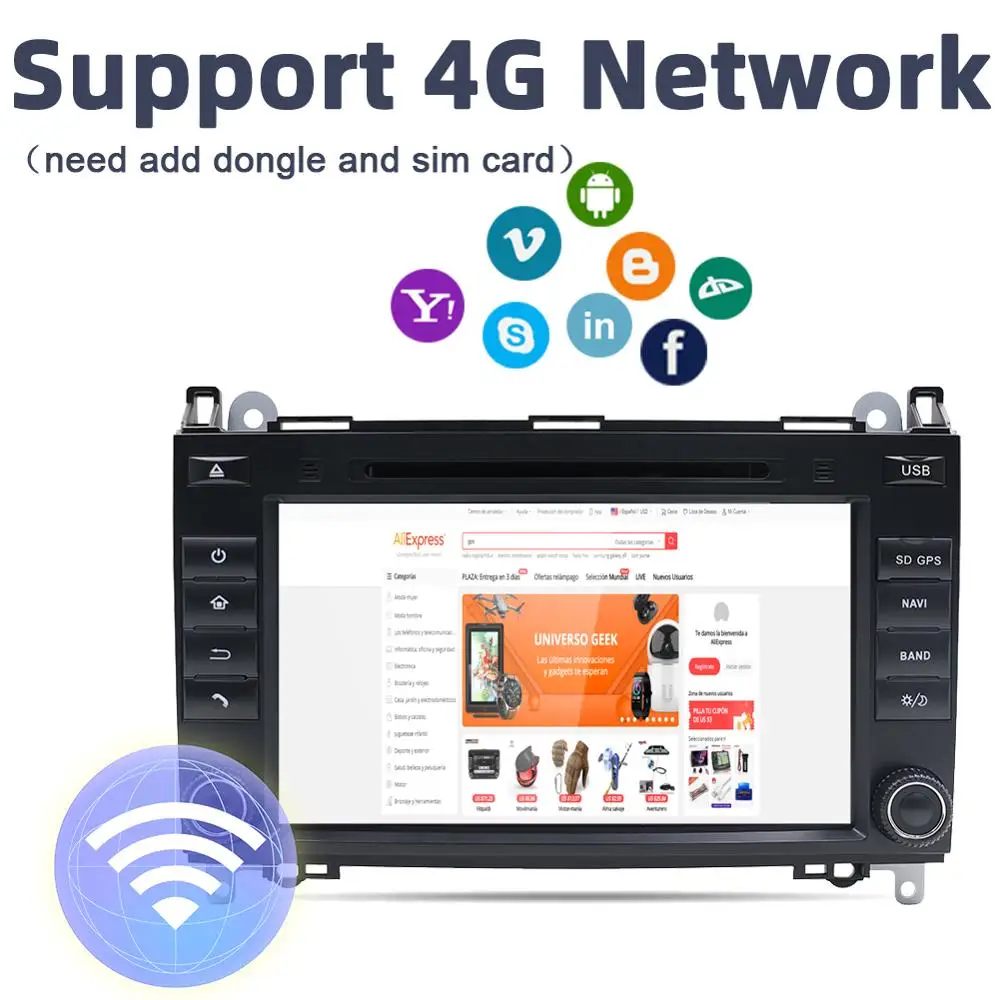 2 din Android 10 автомобильный радиоприемник/dvd multidedia плеер для Mercedes Benz Sprinter B200 W209 W169 B-class