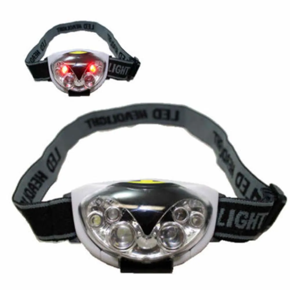

New 3 Modes Bright 6 LED Cat Eyes Head Lamp Light Torch Headlamp Headlight Sports Goods F