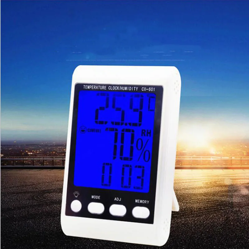 Электронный термометр с ЖК дисплеем метеостанция будильником|Приборы для