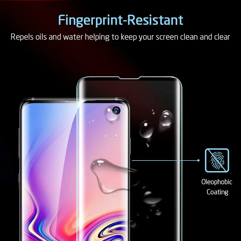 9D Curved Tempered Protective Glass for Samsung Galaxy S10 Plus S10e Note 9 8 S6 S7 Edge S8 S9 Screen Protector Film |
