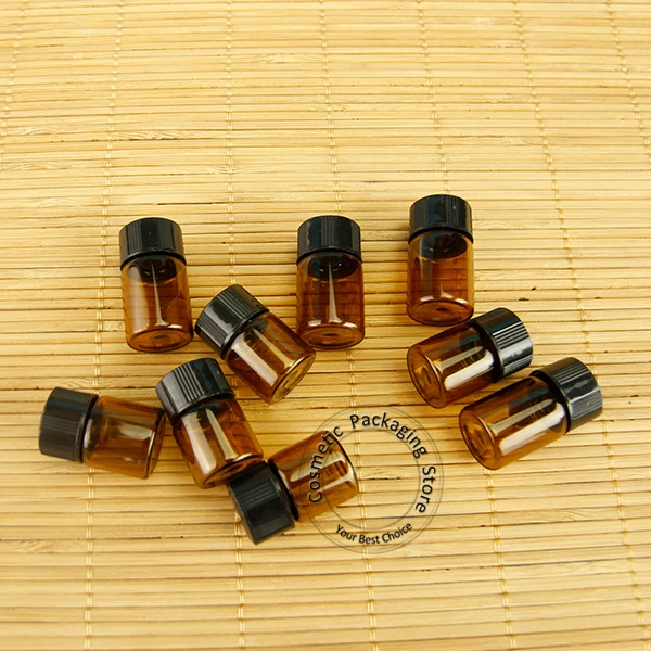 Акция 50 шт./лот стеклянная бутылочка для янтарного эфирного масла 3 мл мини пустая