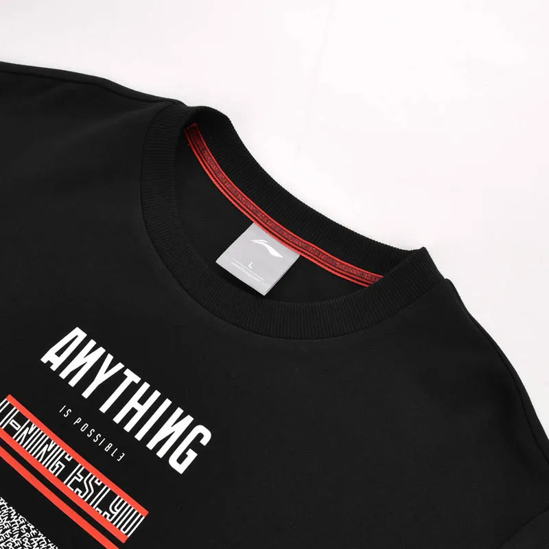 Li-Ning мужской сверхмодный свитер обычный комфорт 87% хлопок 13% полиэстер подкладка
