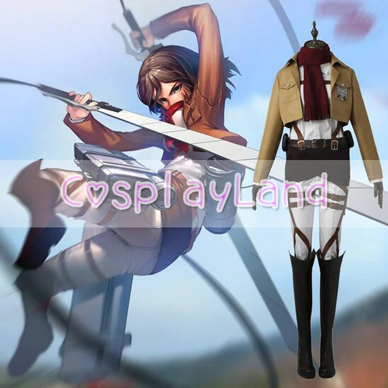 Атака Титанов Косплей Микаса Акерман полный комплект униформы Shingeki no Kyojin