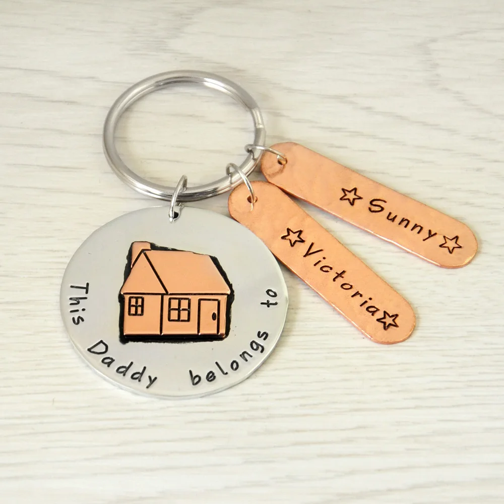 

Daddy Personalised Keyring, Custom Names Key Chains, Personalized Daddy Key Chain, Personalized Keychain, Father's Gift for Him