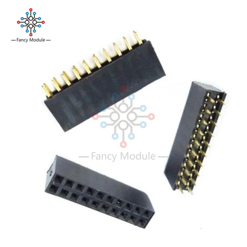 50 шт. 2X10 Pin 20P 2 54 мм Двухрядные Женский прямой Header розеток|strip| |