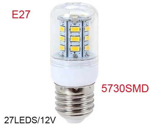 Светодиодная лампа E27 5730 SMD энергосберегающие лампы для кукурузы 12 В 27