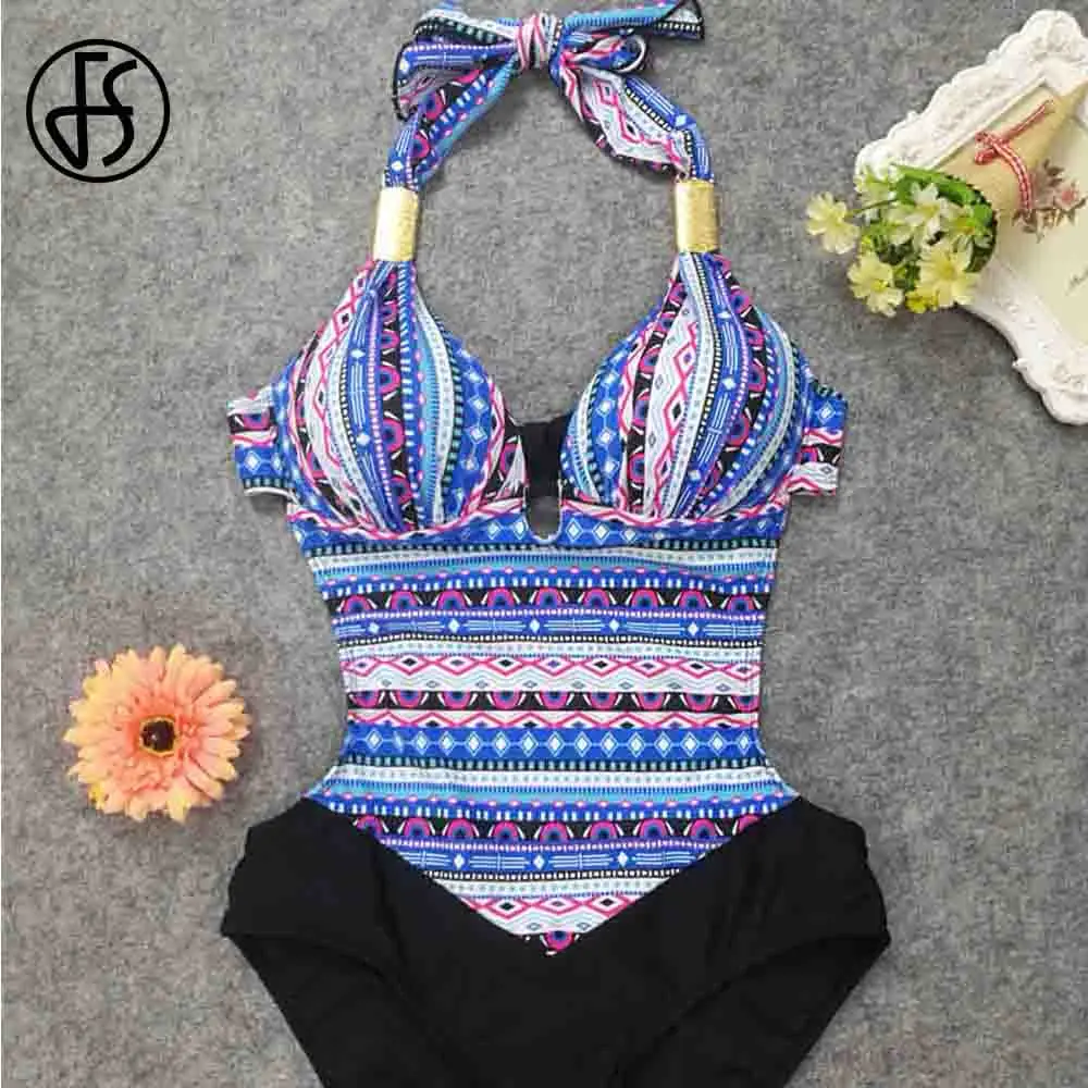 FS пикантные спинки Push Up High Cut купальник Одна деталь плюс Размеры Для женщин