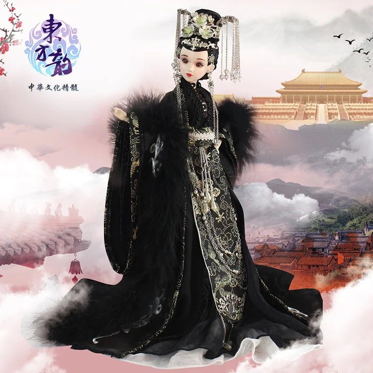 Шарм Fortune days bjd Восточный в китайском стиле черный элегантный наряд с подставкой 35