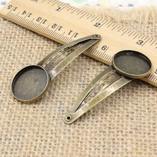 

16mm Inner Size Hairpins Blank Cabochon settings Hairpins Hair Snap Clips accessories For DIY Hairpins 20pcs/lot K03197