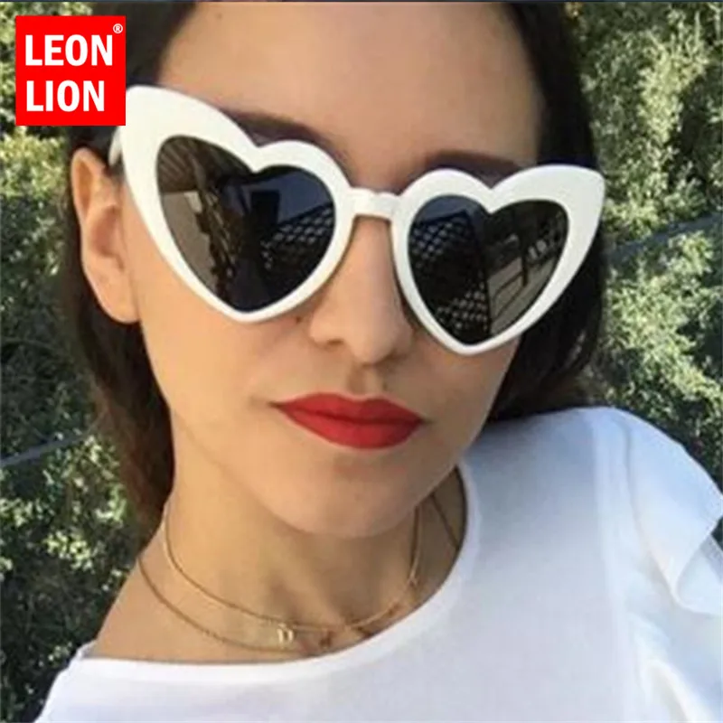 LeonLion 2021 Heart Shaped Sunglasses Women Luxury Vintage Plastic Candy Colors Sun Glasses Classic Retro Oculos De Sol Feminino |