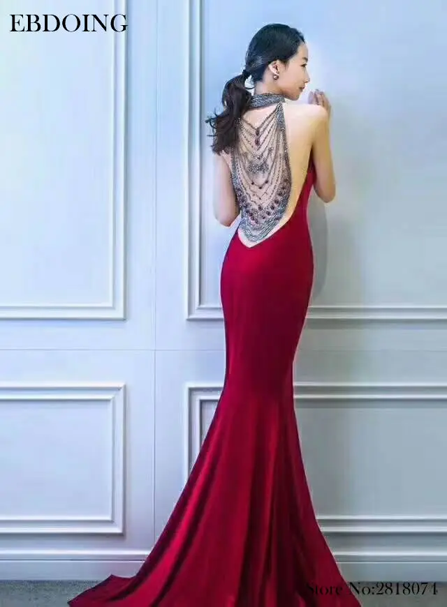 Элегантное Вечернее Платье Русалочки с вырезом на шее Vestidos de festa платья без