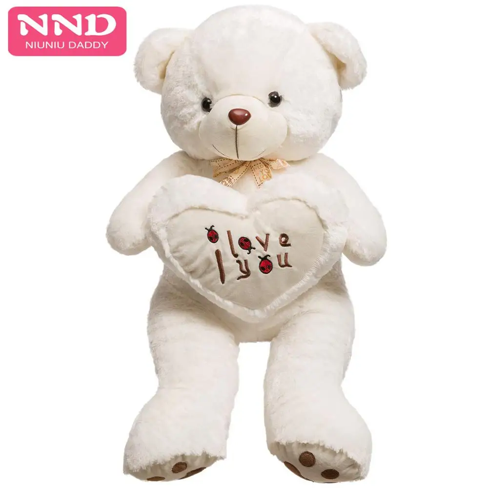 

Niuniu Daddy big Semi-finished bearskin I Love You Bear Skin plush big teddy bear skin plush toys for Valentine
