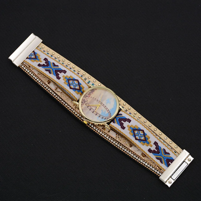 

WELLMORE 2018 new style leather bracelet watch fashion&casual Ferris wheel quartz Wristwatches for women