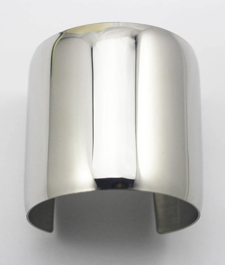 Fashion 316L Stainless Steel Cuff Bracelets and Bangles Silver Color Shiny Femininas Wide Big Hot Sale Bijoux For Women | Украшения и
