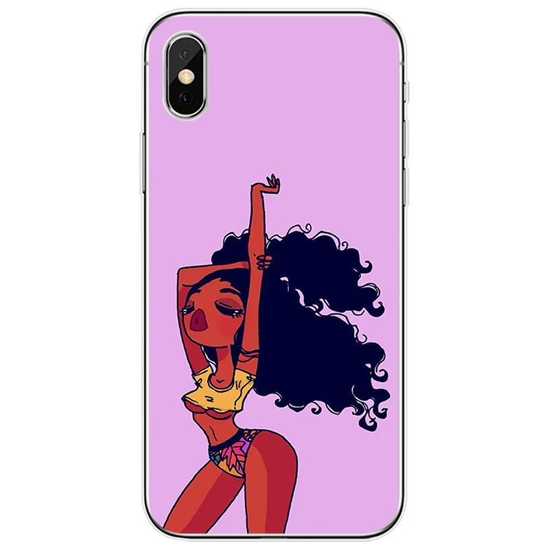 Мягкий силиконовый чехол для телефона iPhone 6 6plus 7 8plus 5 5S 5C SE X XS XR Max Afro Black Girl Magic