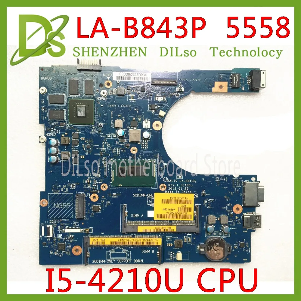 Preise KEFU LA-B843P CN-0FRV68 Für DELL CN-0FRV68 FRV68 5458 5558 5758 Laptop Motherboard I5-4210U GT920M LA-B843P Arbeit 100%