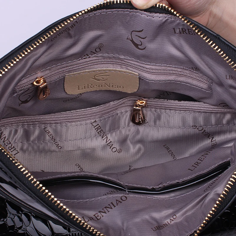 Женские сумки из лакированной кожи универсальные через плечо аллигатора женская