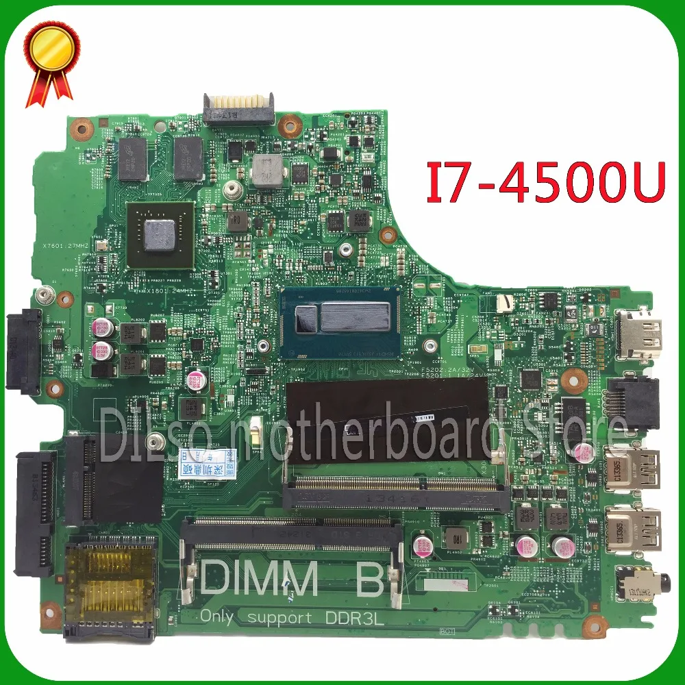KEFU для Dell 5437 3437 MB12314 1 PWB:VF0MH REV:A00 материнская плата ноутбука DELL с i7 4500u тест|motherboard dell