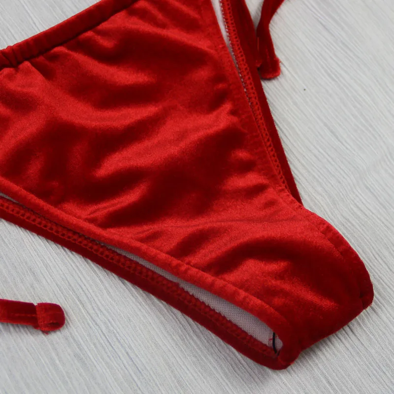 Синий и красный цвета бархат ремешками повязку купальник повод Средства ухода за