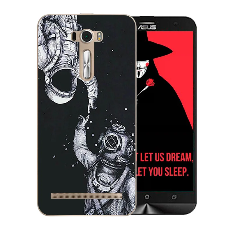 Чехлы для телефонов Asus ZenFone 2 Laser ZE550KL Space Moon Pattern Мягкий чехол 5 дюймов Zenfone Ze551kl Z00LD