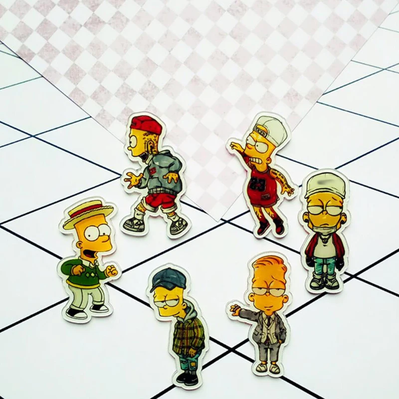 Акриловая брошь мультфильм японское аниме Cool Simpson 1 шт. броши для рюкзака