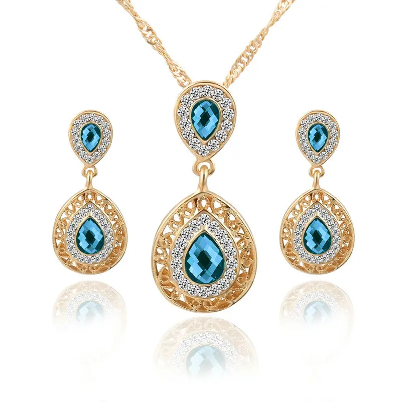 Комплект из колье и серёг с австрийским кристаллом|jewelry making tool set|set of jewelryjewelry sets for