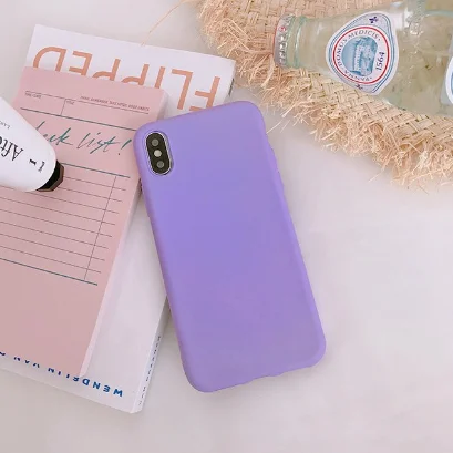 Gimfun Solid Candy Color Soft Tpu Case for Iphone 7 7plus Anti Shock Yellow Pink Simple Silicone 6 6s 8 X Cover |