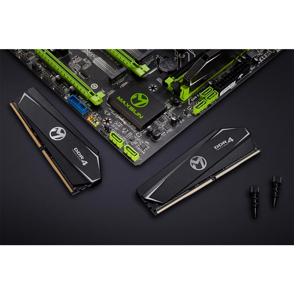 Maxsun Ram ddr4 8gb Desktop RAMs 4Gb/16GB memory 2400MHz Memory Voltage 1.2V lifetime warranty 288pin flash single effective RAM |