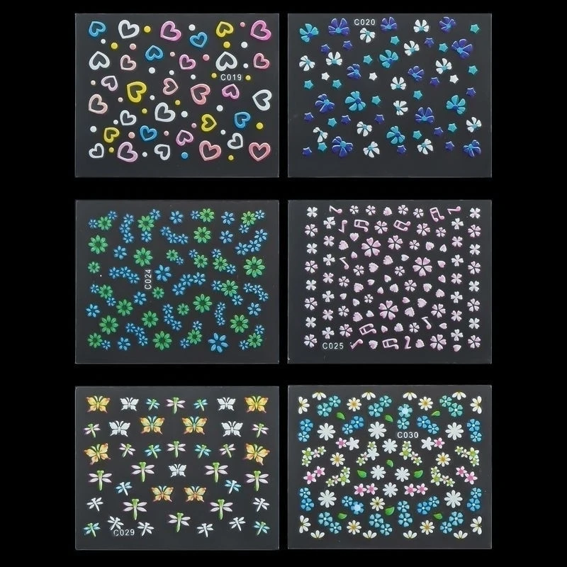 30 листов Nail Книги по искусству 3D наклейки цветы Дизайн маникюр Советы Наклейка