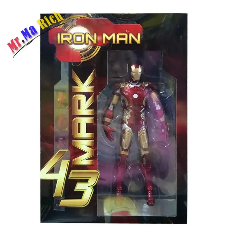 Marvel Iron Man Mark 43 Tonny Brinquedos ПВХ фигурка Juguetes Chritmas Подарочная Коллекционная модель