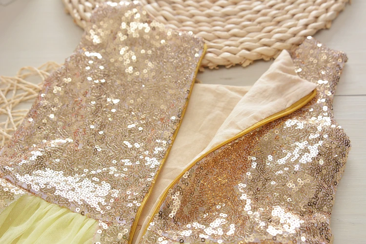 girls dress summer new fashion mesh sequins kids sleeveless for children wedding party princess clothing | Детская одежда и обувь