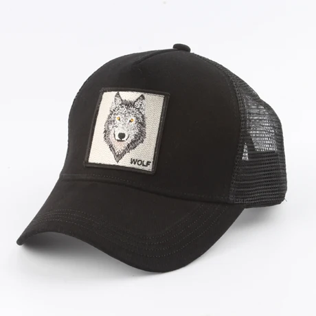 black wolf Новая бейсбольная Кепка с вышивкой волка, мужская и женская бейсболка в стиле хип-хоп, летняя кепка с дышащей сеткой - Цвет: black wolf