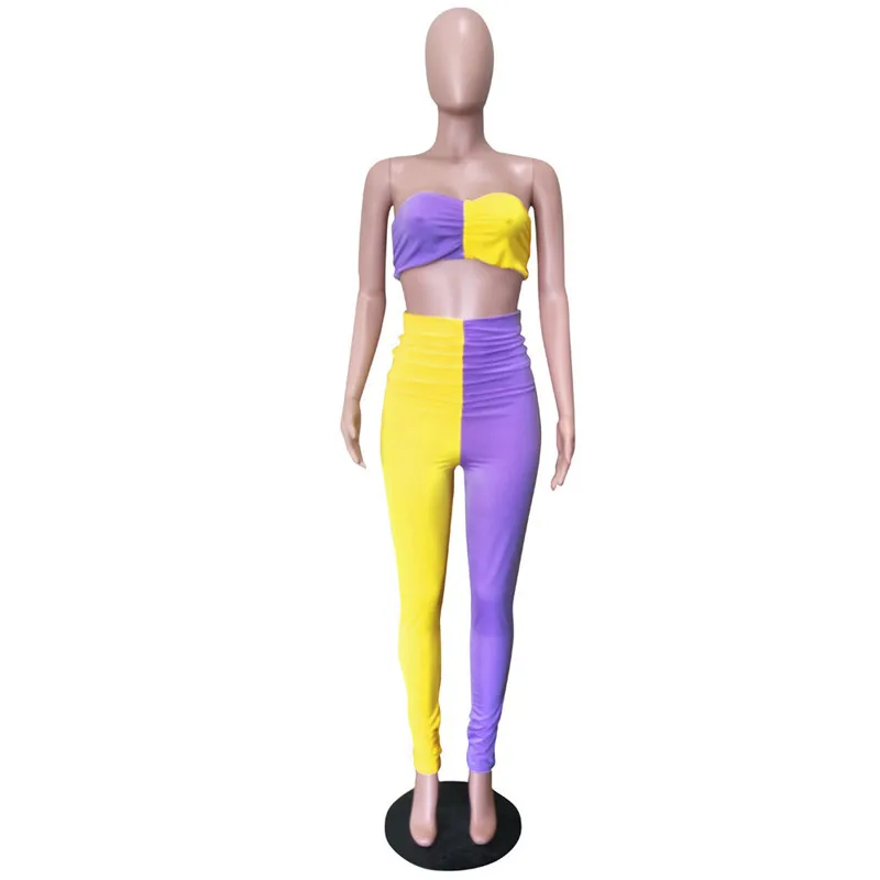 Женские комплекты юбка с открытыми плечами и брюки-карандаш высокой талией