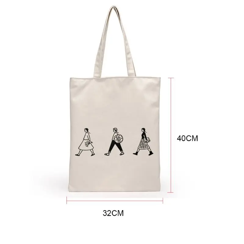 

Creative Handbag Shoulder Canvas Shopping Tote Eco Messenger Zipper Bag for WoMan Girls