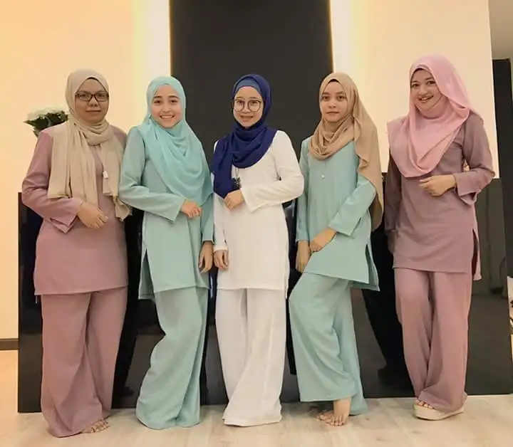 Комплект одежды для женщин мусульманок светло фиолетовый топ с длинным рукавом и