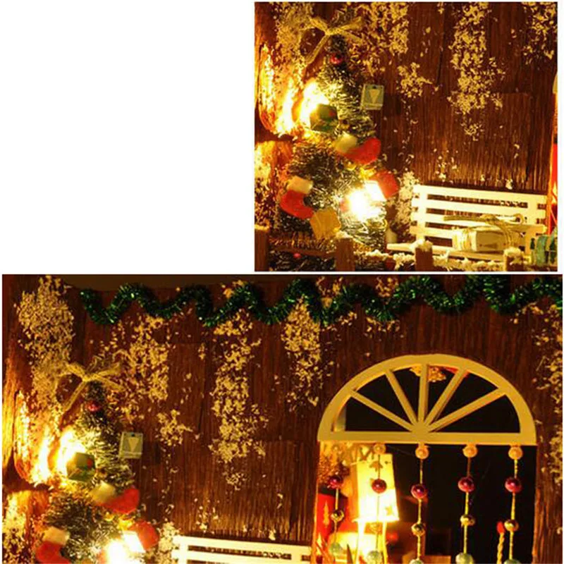 DIY рождественский кукольный домик светильник кой миниатюрная мебель наборы