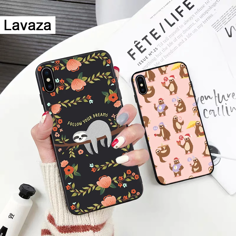 Серый силиконовый чехол с надписью ленивецами и цветами для iPhone 5 5S 6 6S Plus 7 8 11 Pro X XS