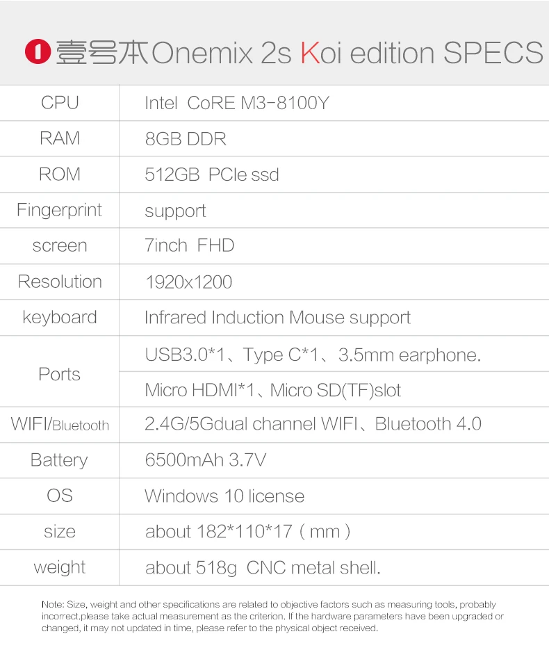 Лицензионный Windows 10 планшетный ПК один Нетбук Intel M3-8100Y Карманный ПК с 8G 512G Распознавание отпечатков пальцев " ips сенсорный экран