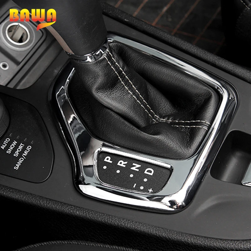 

BAWA Interior Mouldings for Jeep Cherokee 2014-2016 ABS Gear Shift Panel Cover Frame for Cherokee Car Stickers