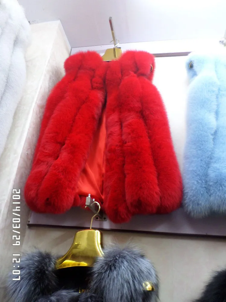 Linhaoshengyue Long 75cm Senior Lithium Fox Fur Colors Elaborate Waistcoat