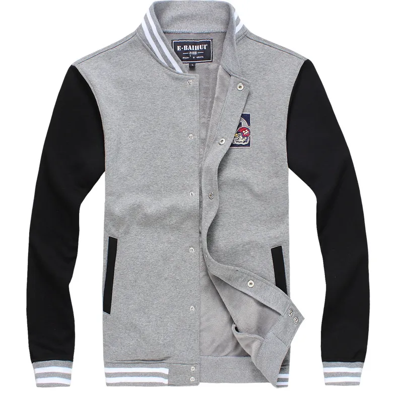 black gray E-BAIHUI, Брендовые мужские толстовки и свитшоты, Moleton Masculino, хлопковая куртка, толстовки, мужские свитшоты, спортивный костюм Swag WY004 - Цвет: black gray