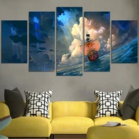 5 pieces printed painting one piece thousand sunny wall art canvas unique gift picture