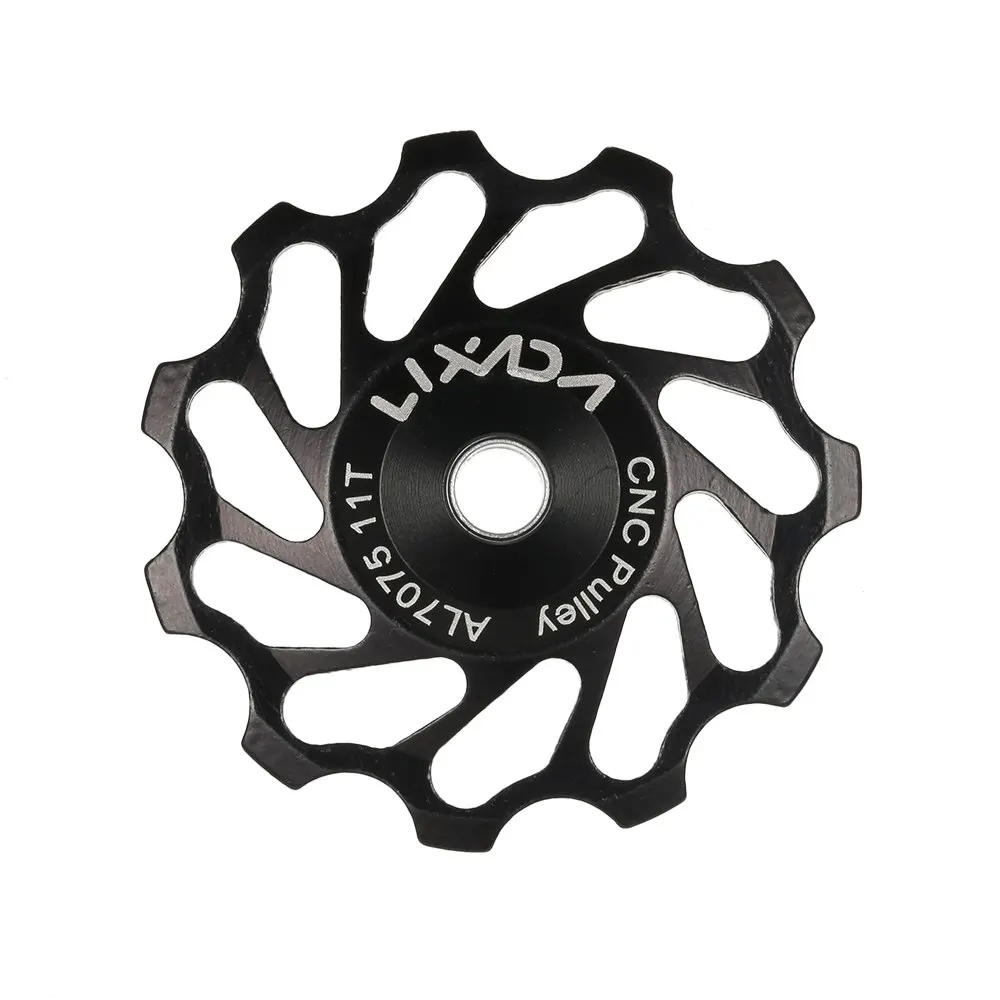 11T BLACK Lixada MTB дорожный велосипед керамический Натяжной ролик 7075 Алюминиевый сплав задний переключатель 11 T 13 T направляющий Велоспорт керамический s подшипник опорный ролик - Цвет: 11T BLACK