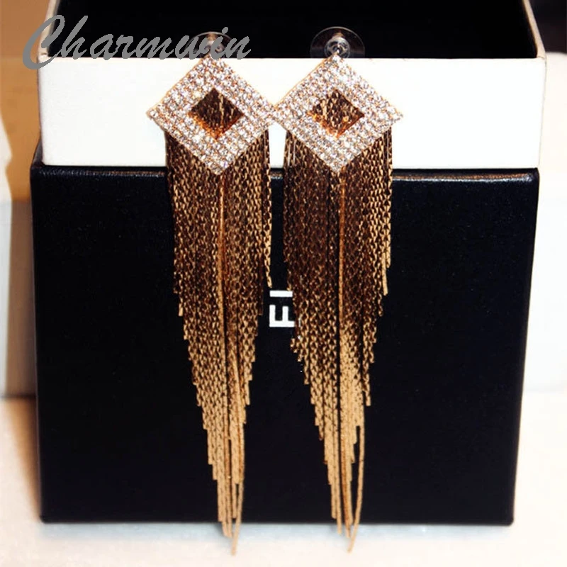 

Charmwin Long Tasse Earrings For Women New Fashion Metal Dangle Earring Female PLE1205