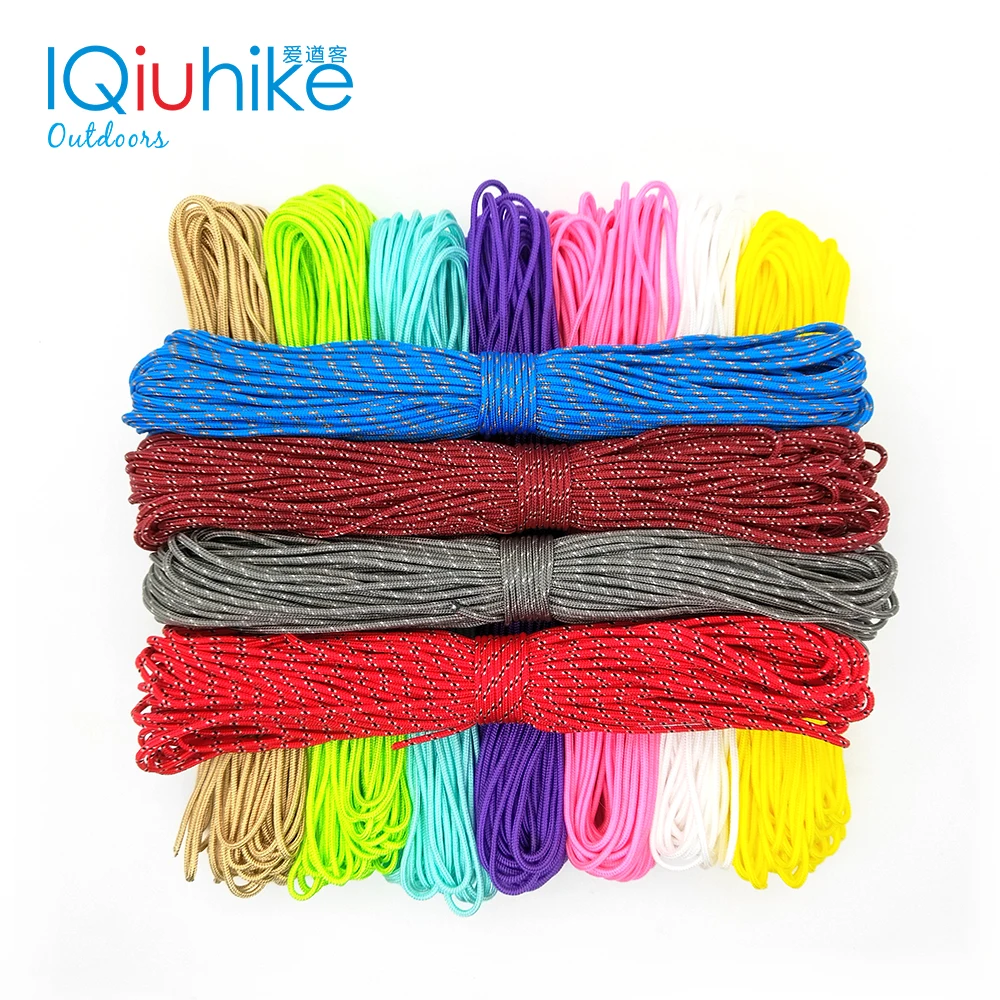100FT 25FT 100 Colors Dia.2mm One Stand Cores Rope Paracord for Survival Parachute Cord Lanyard