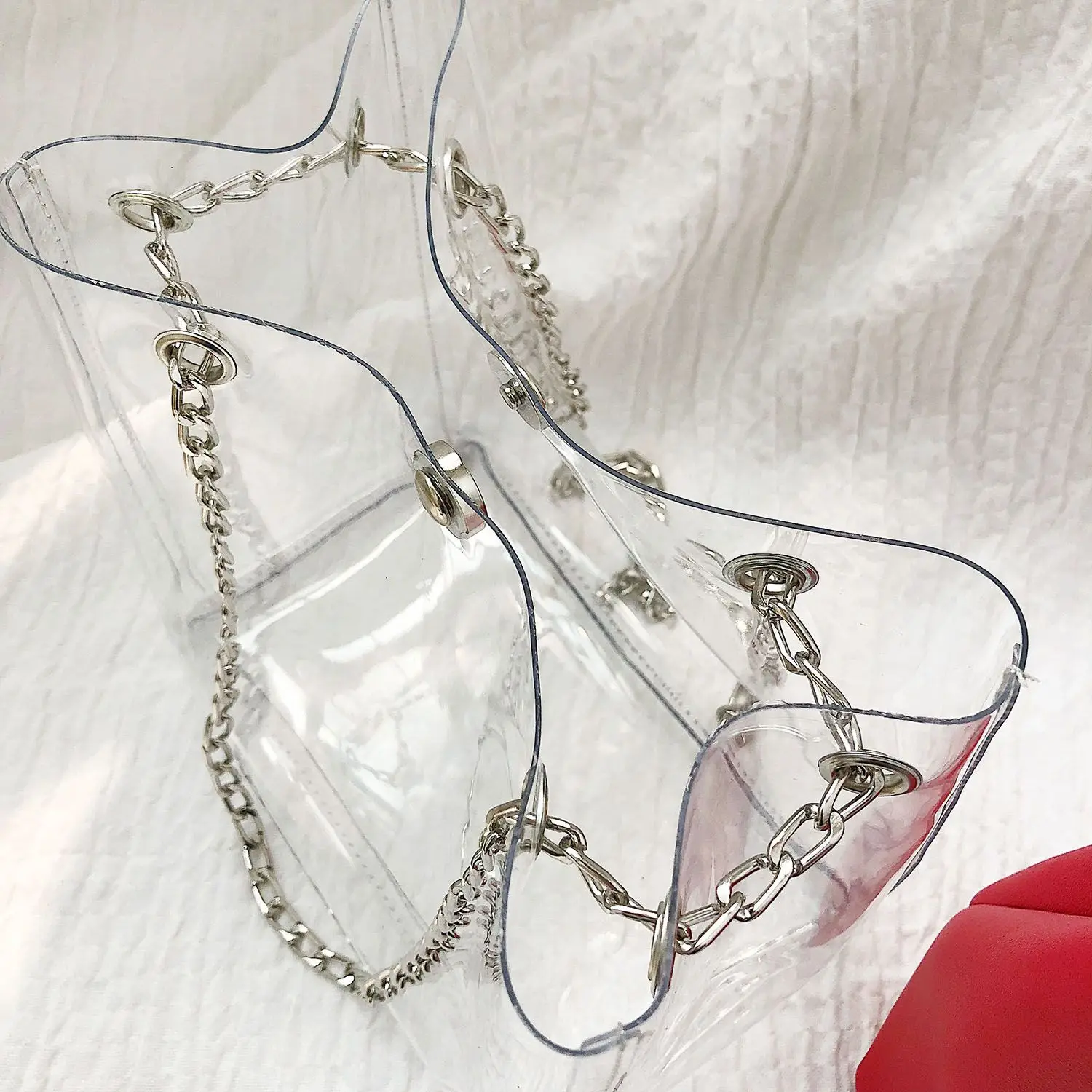 DCOS Для женщин сумки в виде ведерка Пластик прозрачные композитный Женская