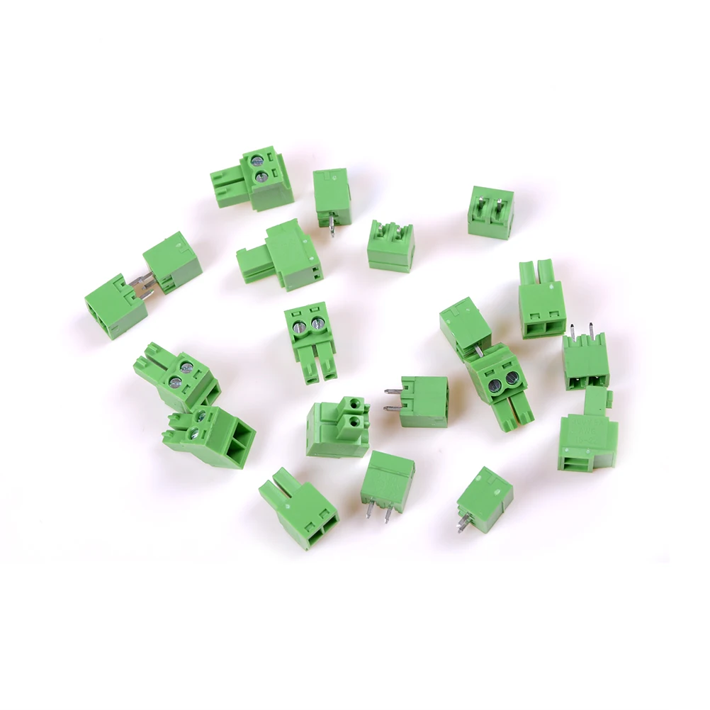 10 PCS 2pin Right Angle Terminal Plug Type 300V 8A 3.81mm Pitch Connector Pcb Screw Block | Обустройство дома