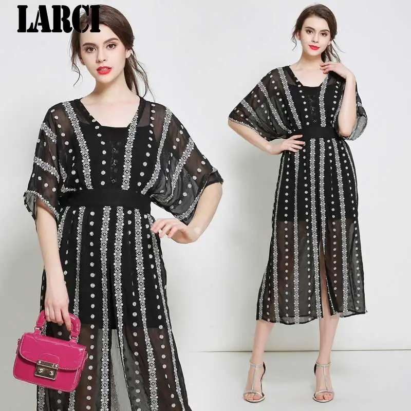 Larci 2018 Новый Повседневное Boho летние платья для Для женщин вышивка круглый V шеи